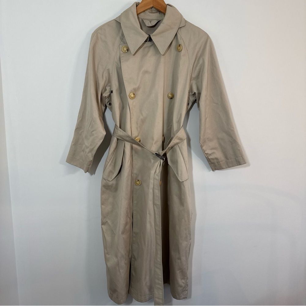 Max Mara Rainwear Double-Breasted Trench Coat Jacket Blouson Women Size 10 Beige
